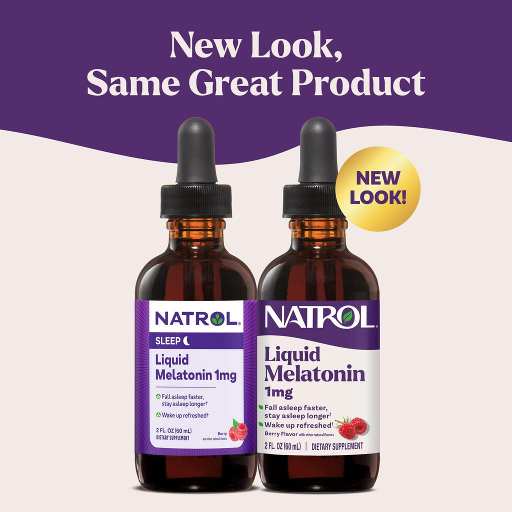 Natrol Liquid Melatonin 1 mg, Adult Melatonin Supplement to Fall Asleep Faster and Stay Asleep Longer, Wake Up Refreshed,