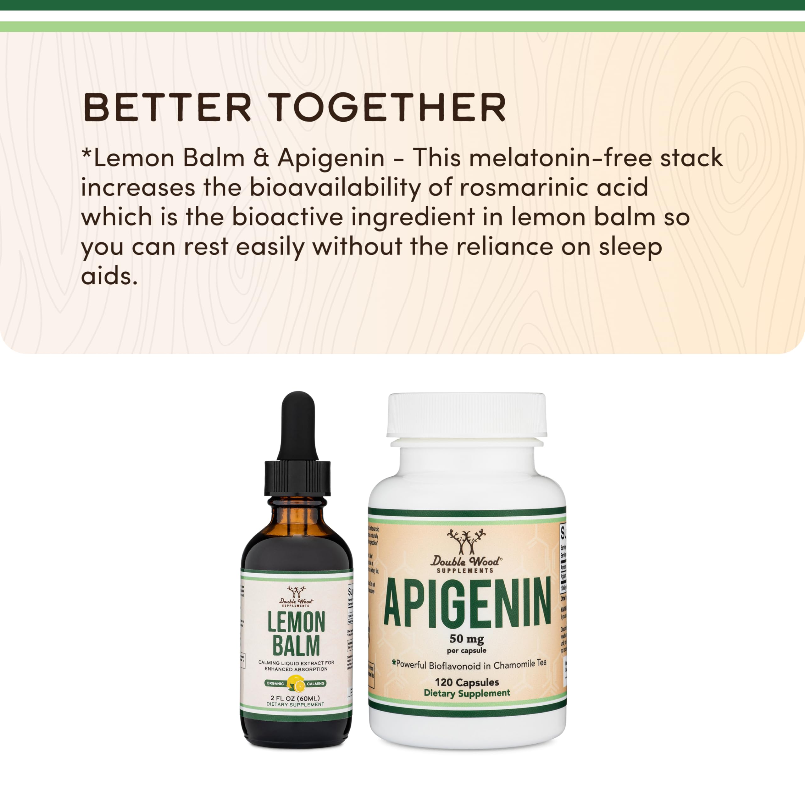 Double Wood Supplements Organic Lemon Balm Tincture - for Digestion & Relaxation 590mg - 2FL OZ, 120 Servings