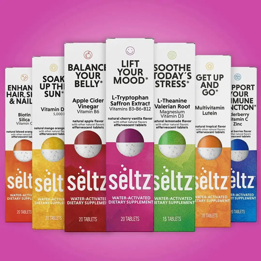Seltz® Lift Your Mood – Effervescent Vitamins for Mood Support & Energy with L-Tryptophan, Saffron Extract & B Vitamins (B3, B6, B12) Seltz Au supplements