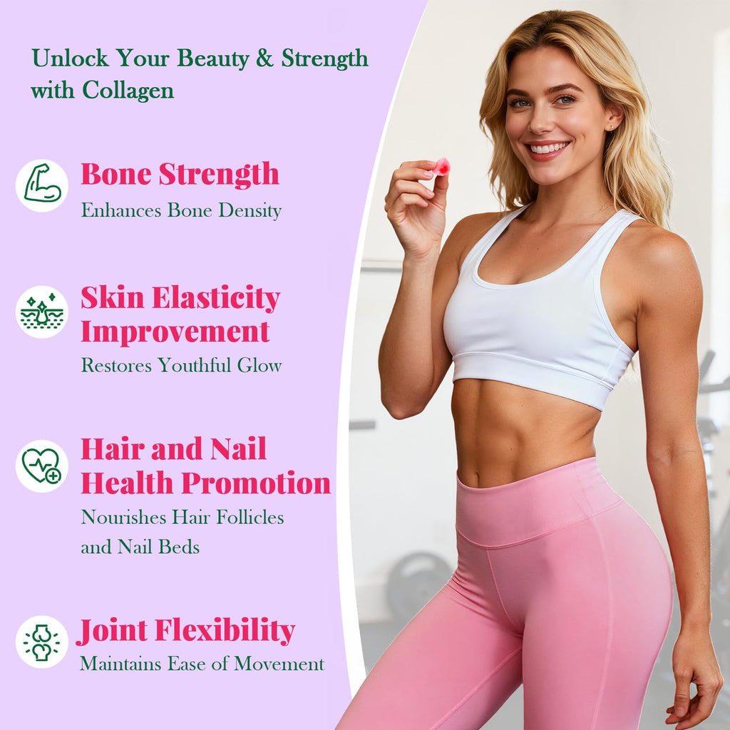 Creatine for Women, Creatine Monohydrate Gummies with Collagen, Vitamin D3 & Calcium for Muscles, Booty & Energy, Flavored Sugar Free Creatine Gummies Post
