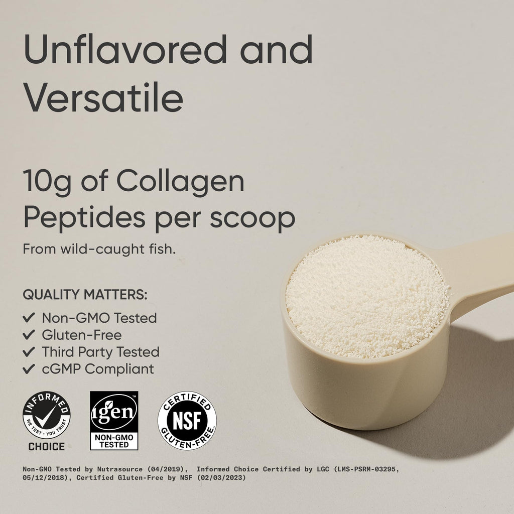 Sports Research Marine Collagen Peptides Powder - Sourced from Wild-Caught Fish, Pescatarian Friendly, Keto Certified & Non-GMO Tested