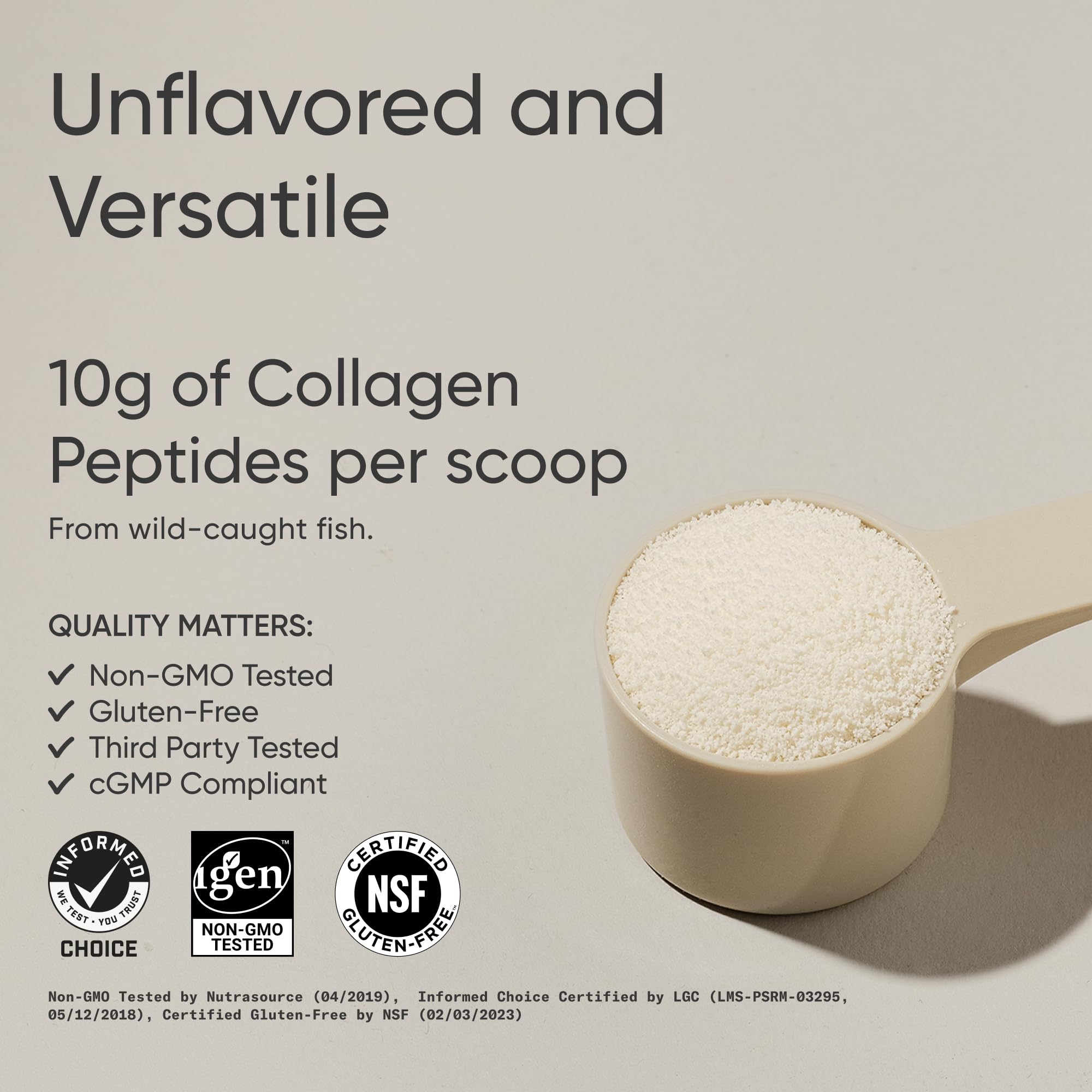 Sports Research Marine Collagen Peptides Powder - Sourced from Wild-Caught Fish, Pescatarian Friendly, Keto Certified & Non-GMO Tested