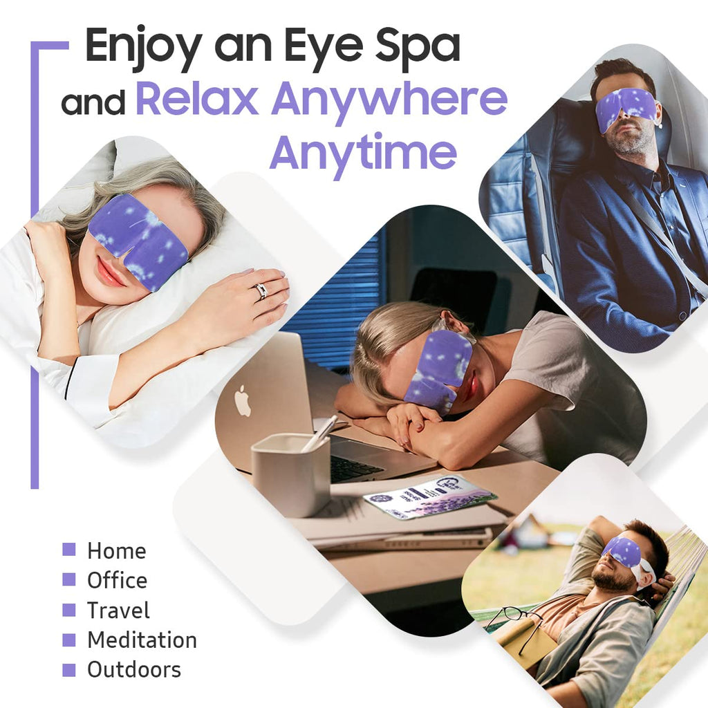 BeHoomi Steam Eye Mask, 10 Packs Heated Eye Mask, Self Heating Disposable SPA Warm Compress for Eyes Sleep Mask, Travel Essentials