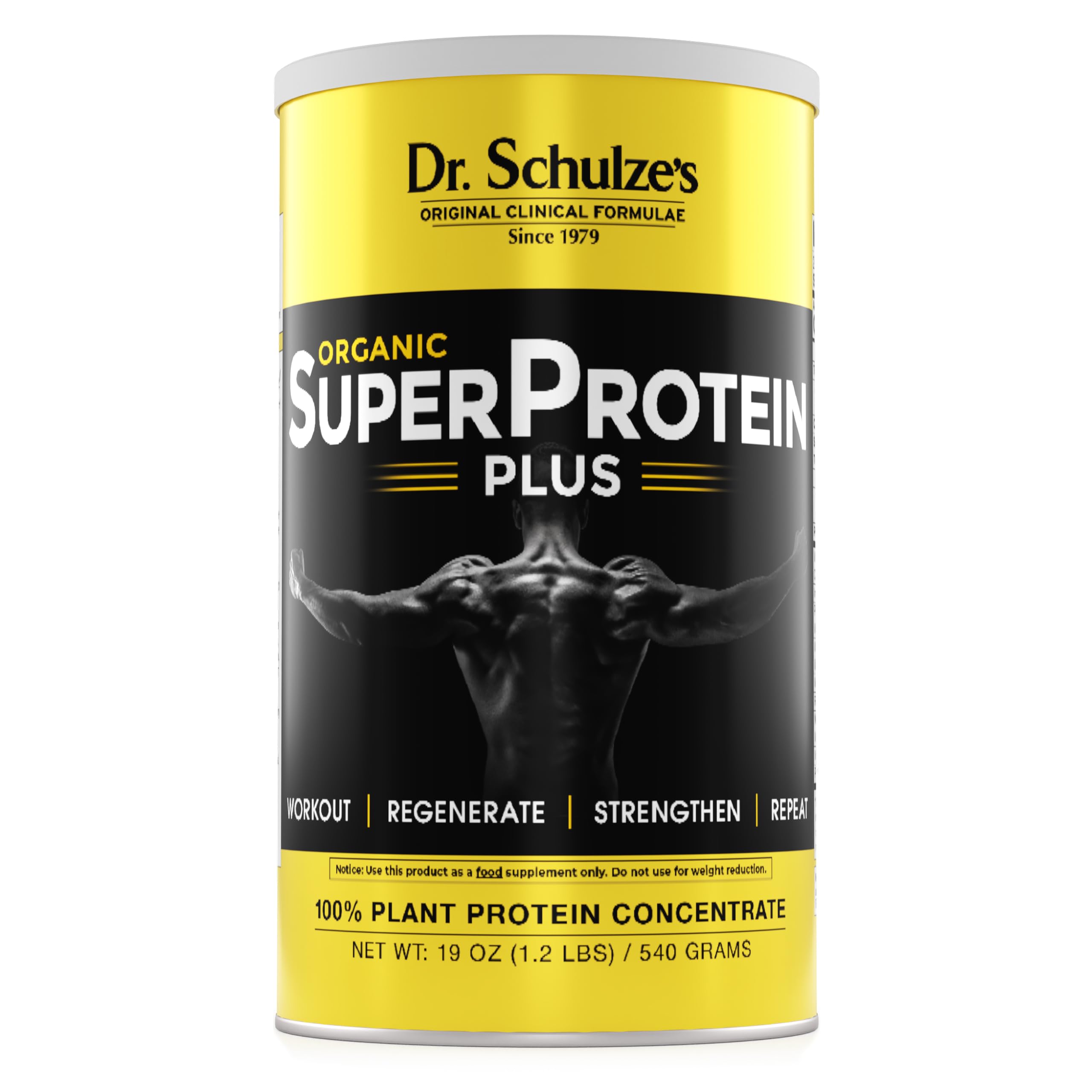 Dr. Schulze's SuperProtein Plus - Plant-Based Protein Powder - Active Lifestyle Supplement - Supports Muscle Health - Drink Mix - Gluten-Free & Vegan - 19 oz (20 Servings) Dr. Schulze's Au supplements