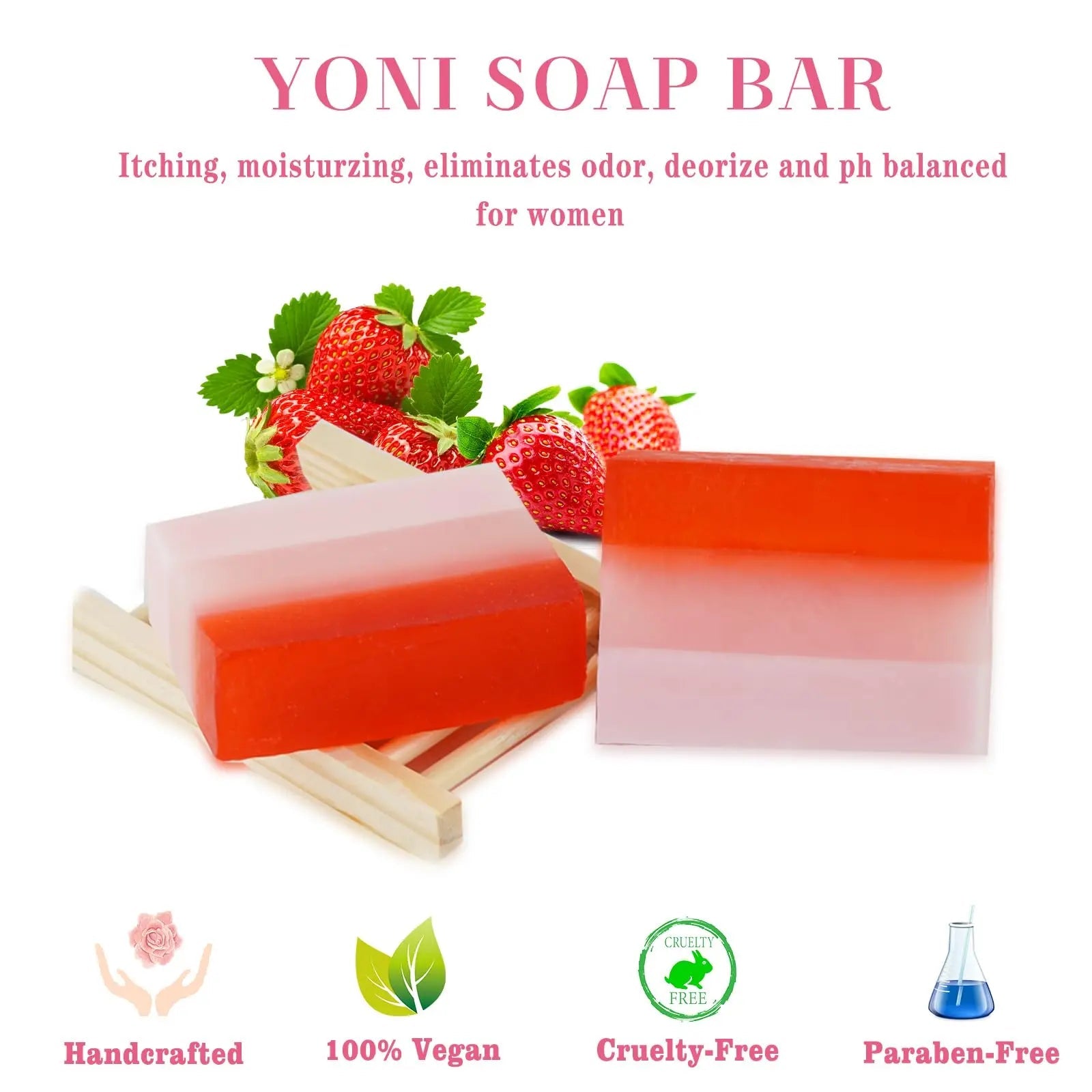 2Pcs Strawberry Yoni Bars and Yoni Oil Set for Feminine Wash, Yoni Wash for Cleanse Vaginal Balance PH tovaginsh Au supplements