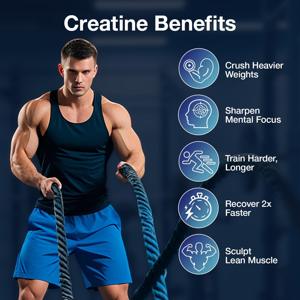 MaxHemp Creatine Gummies for Men & Women - Creatine Monohydrate Gummies 5g, Muscle Builder, Energy Boost & Pre-Workout Supplement,