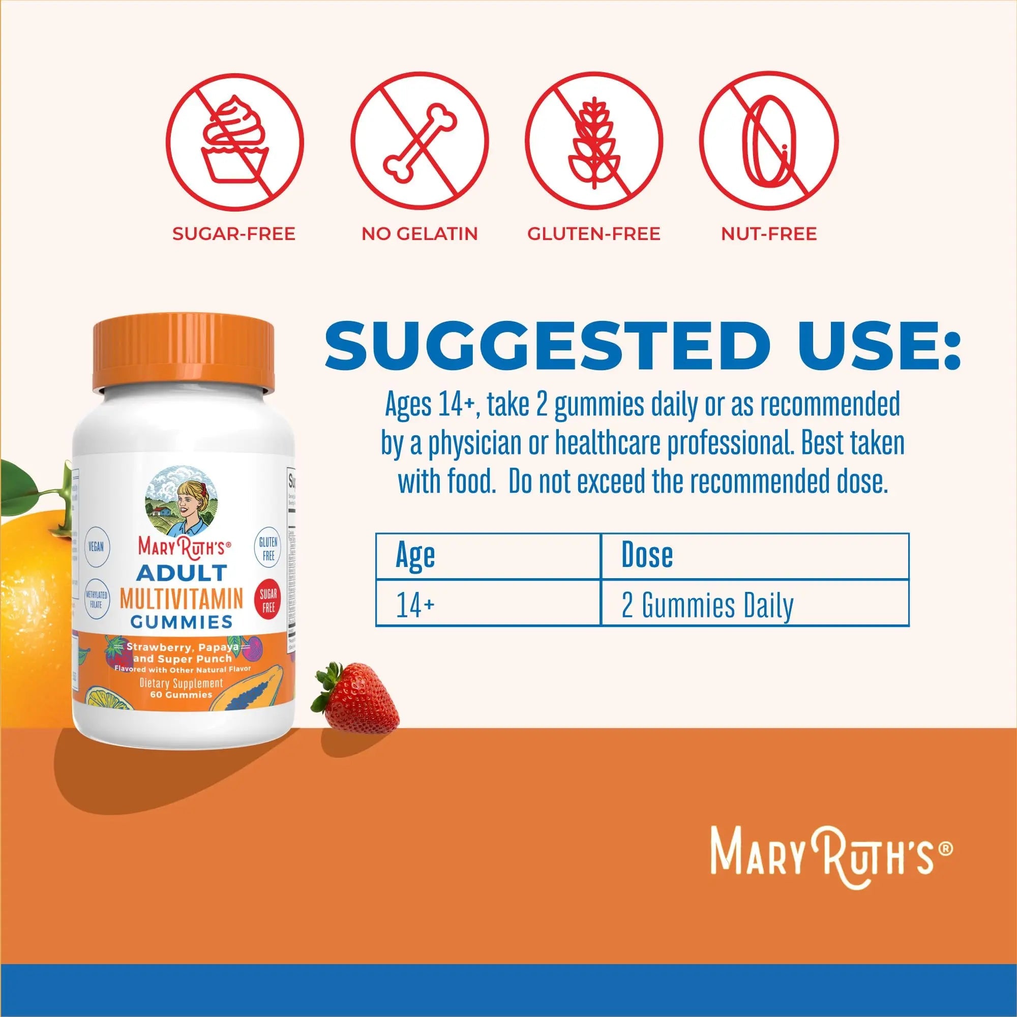 MaryRuth Organics Multivitamin for Women and Men | Sugar Free | Adult Multimineral Gummy with Vitamin C | MaryRuth Organics Au supplements