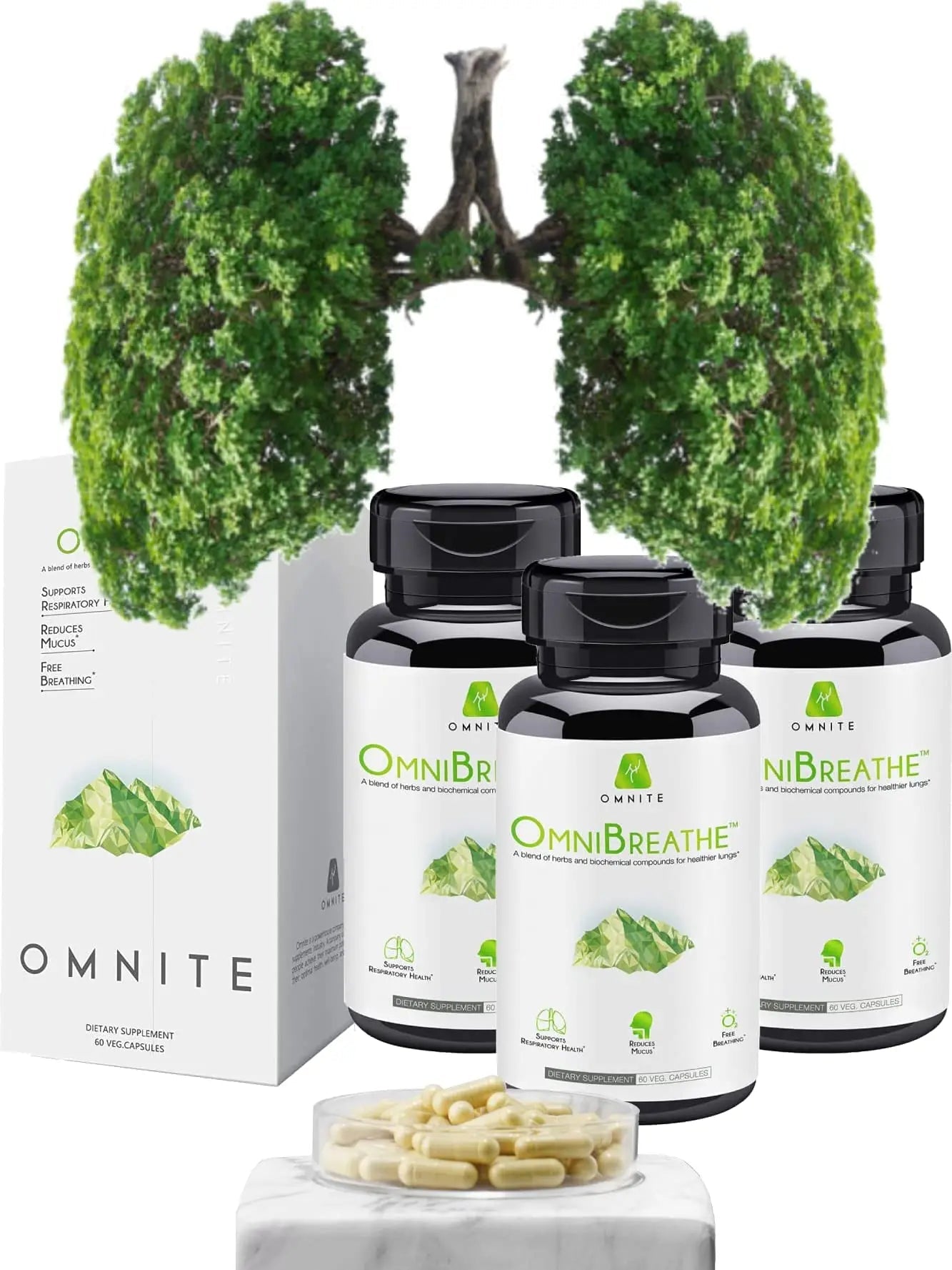 OmniBreathe for Lung Cleanse Detox Respiratory Wellness - Help Reduce Mucus & Cough for All Kinds Omnite Au supplements