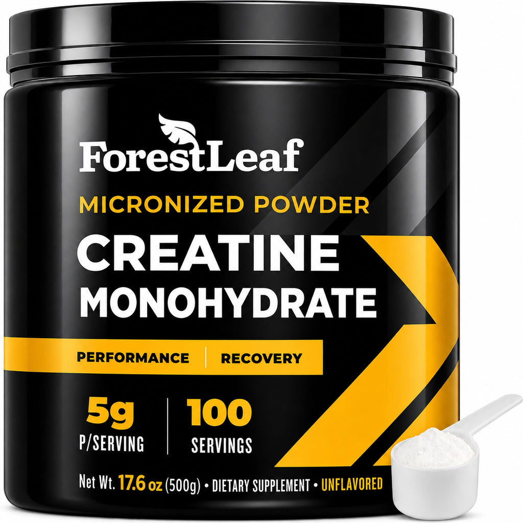 ForestLeaf Micronized Creatine Monohydrate Powder - Maximize Muscle Growth & Strength - Unflavored Creatine for Women and Men