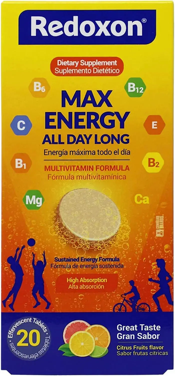 Redoxon Max Energy, Helps Support Inmune System, Citrus Flavor, 20 Effervescent Tablets, 2.82 Oz, Box Redoxon Au supplements