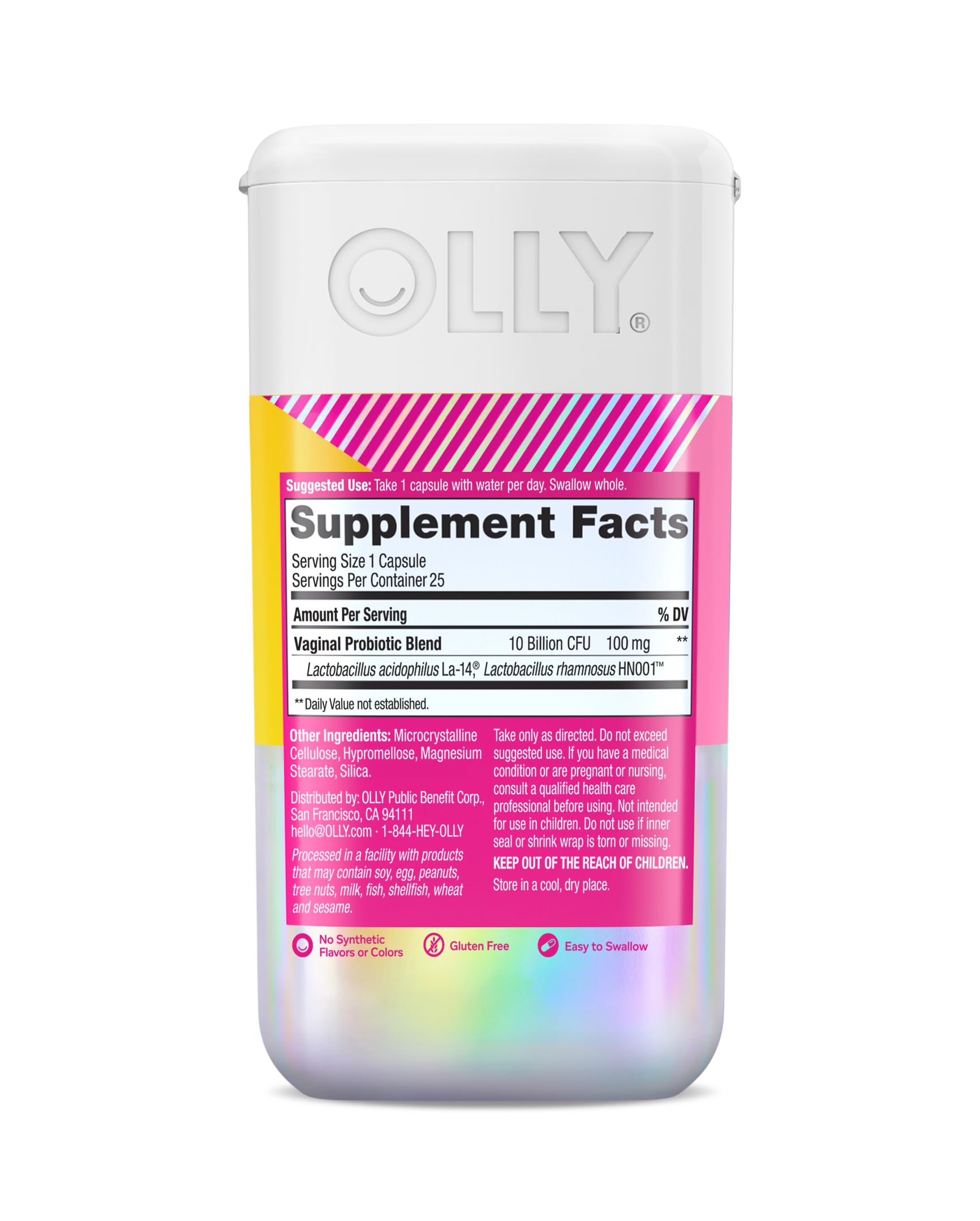 OLLY Happy Hoo-Ha Capsules, Probiotic for Women, Vaginal Health and pH Balance, 10 Billion CFU, Gluten Free - 25 Count OLLY Au supplements