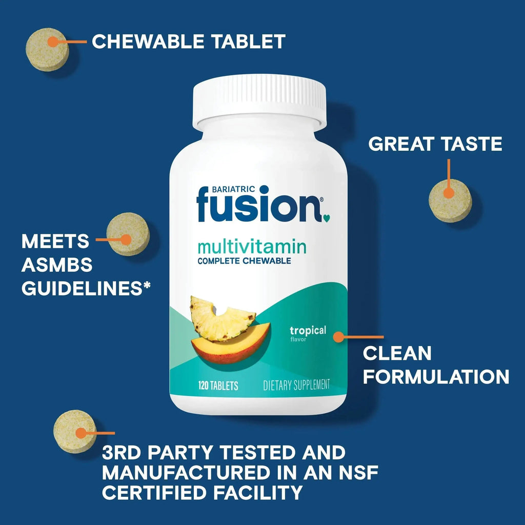 Bariatric Fusion Bariatric Multivitamin with Iron Complete Chewable | Tropical Flavor | Post Bariatric Vitamins Bariatric Fusion Au supplements