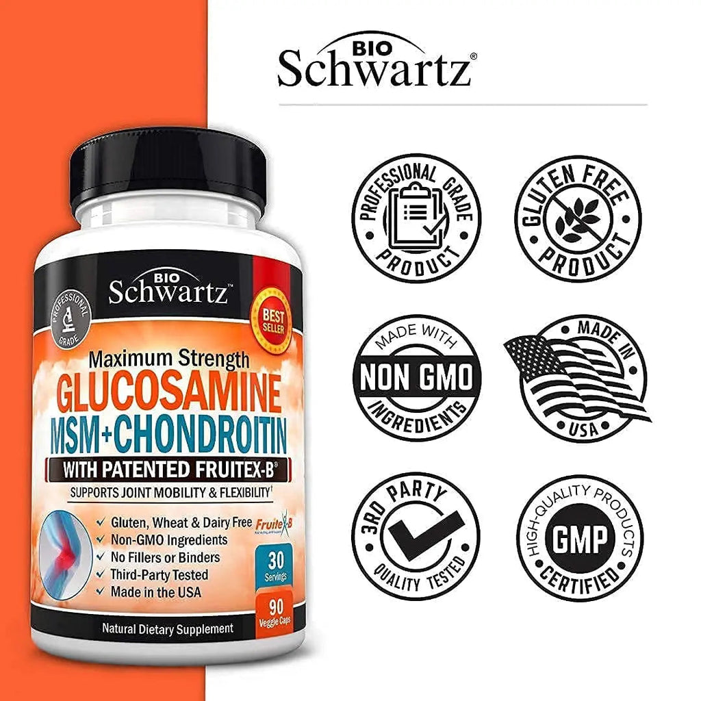 Glucosamine Chondroitin MSM 2110mg - Joint Support Supplement with Turmeric BioSchwartz Au supplements
