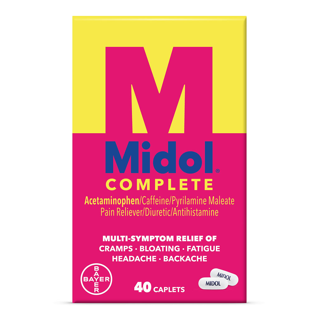 Midol Complete Menstrual Pain Relief Caplets, 40 Count - Provides Cramp, Headache, and Bloating Relief Midol Au supplements