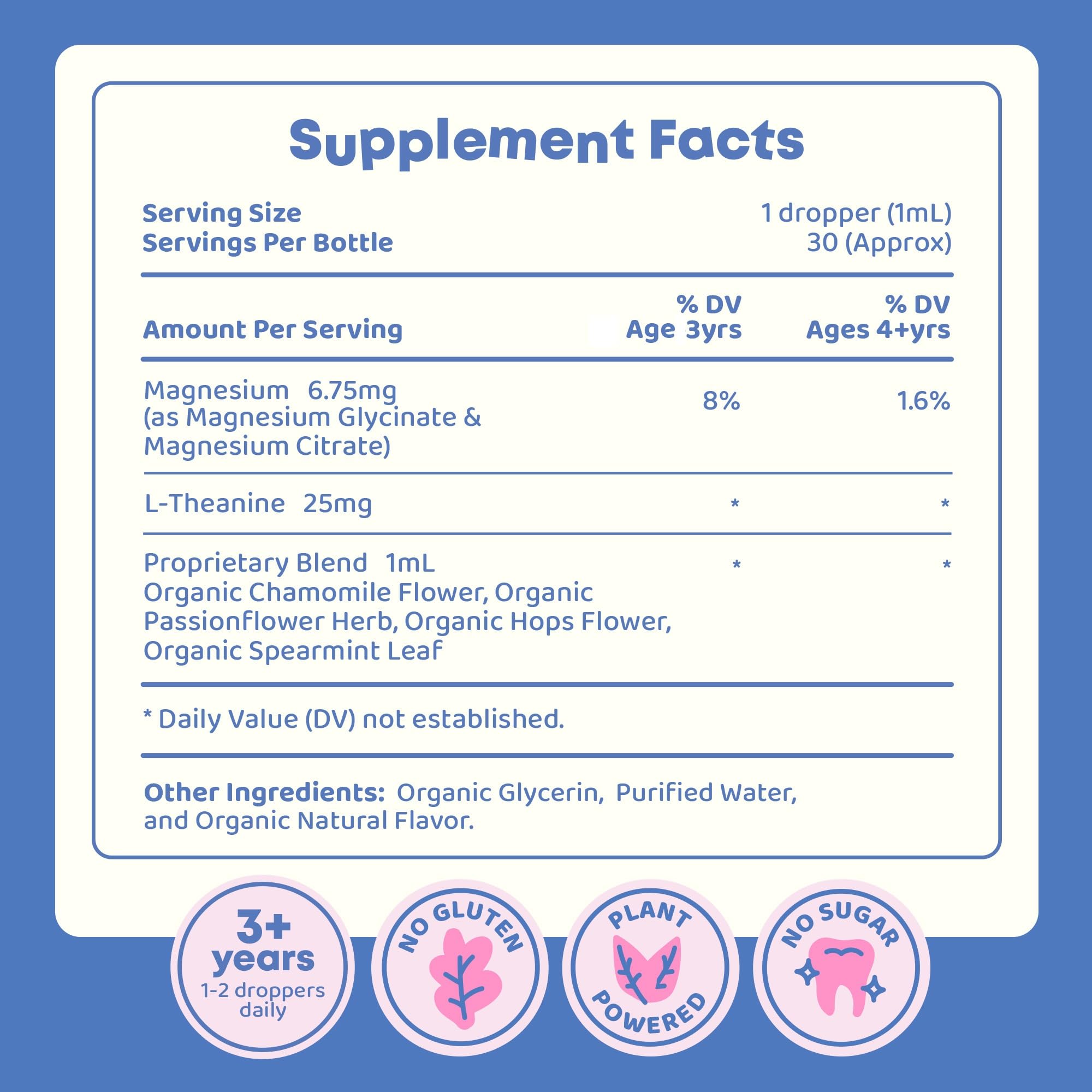 JoySpring Calmify Magnesium Glycinate for Kids | Liquid Magnesium with L-Theanine Supplement | Chamomile Extract & Passion Flower Extract