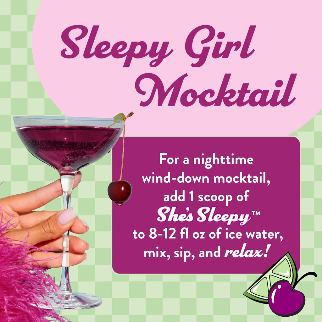 Legendairy Milk She’s Sleepy™ – Cherry Limeade – Nightly Sleep Aid, Sugar Free Drink Mix with Magnesium Glycinate & Ashwagandha