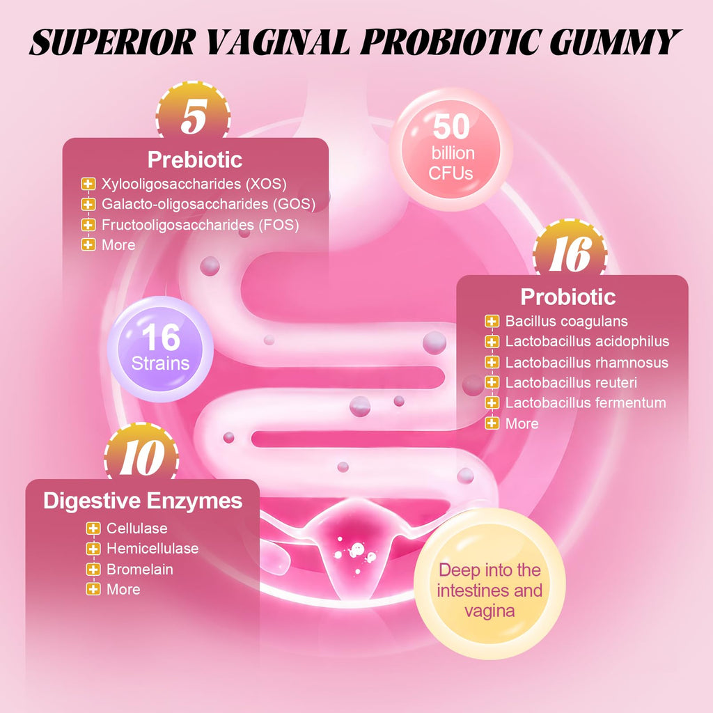 Totaria Sugar Free Probiotics for Women, Feminine Balance Gummies, 50 Billion CFU Vaginal Probiotic Prebiotic w/Slippery Elm, Cranberry, for Vaginal, Urinary Tract
