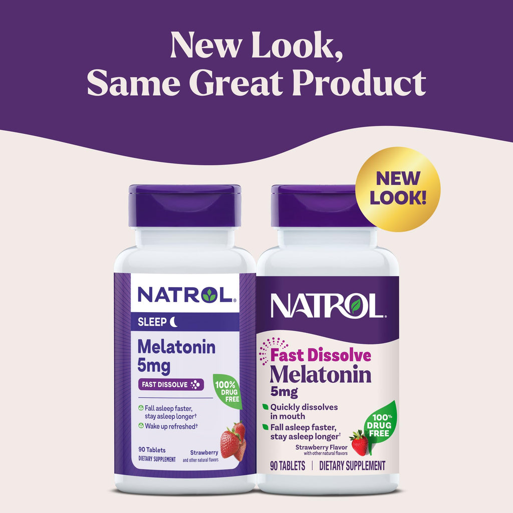 Natrol 5mg Fast Dissolve Tablets Melatonin Strawberry Flavor