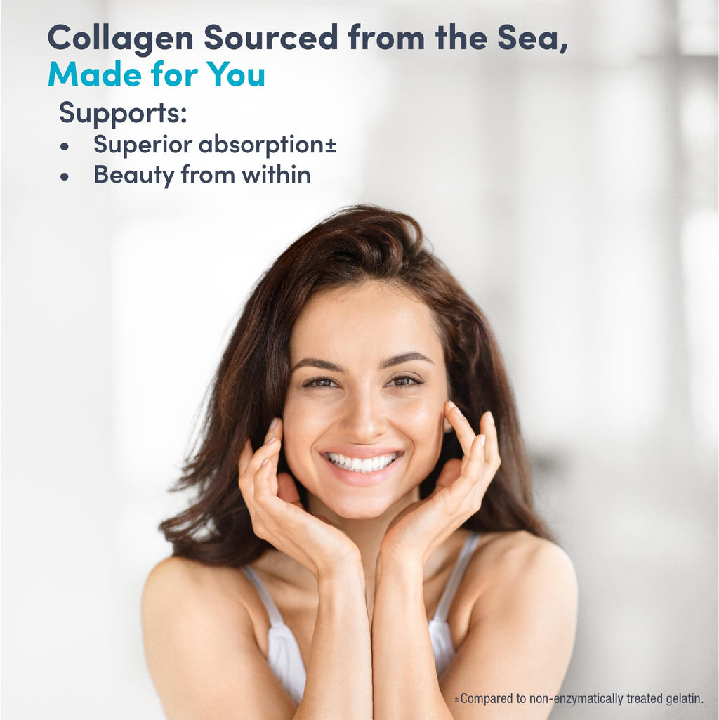 NeoCell Marine Collagen Peptides Capsules | 120 Pills | with Hyaluronic Acid | Plus Vitamin C | for Women and Men