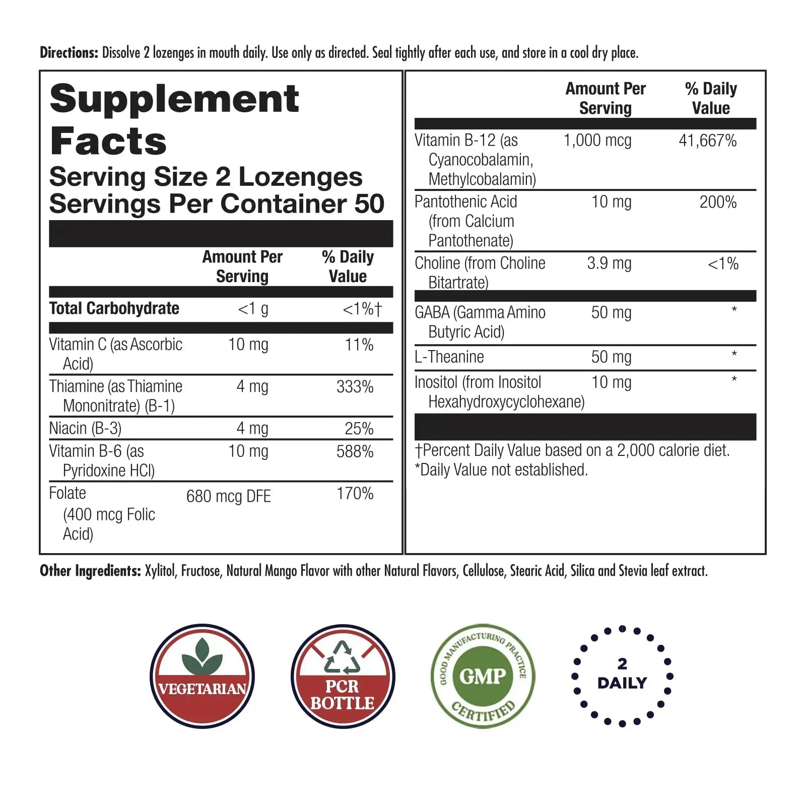 KAL GABA L-Theanine Stress B Lozenge, B Complex Vitamin Supplement, Healthy Relaxation, Mood & Focus Support KAL Au supplements