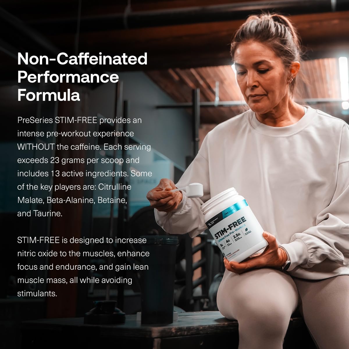 Transparent Labs Stim-Free Pre-Workout - Caffeine & Stim Free Pre Workout Powder for Men and Women with Beta Alanine Powder, Citrulline Malate, & elevATP - 30 Servings, Strawberry Lemonade