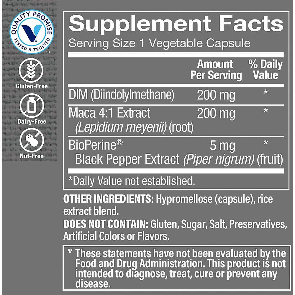 The Vitamin Shoppe DIM Men with BioPerine 200mg - Hormone Balance | Estrogen Metabolism Support | 60 Capsules | Enhanced Absorption The Vitamin Shoppe Au supplements