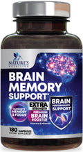 Brain Memory Supplement Pills - 3X Strength Nootropics for Concentration, Clarity & Focus Support - Brain Health Cognitive Vitamins with Bacopa, Phosphatidylserine & DMAE, Brain Booster - 180 Capsules Nature's Nutrition Au supplements