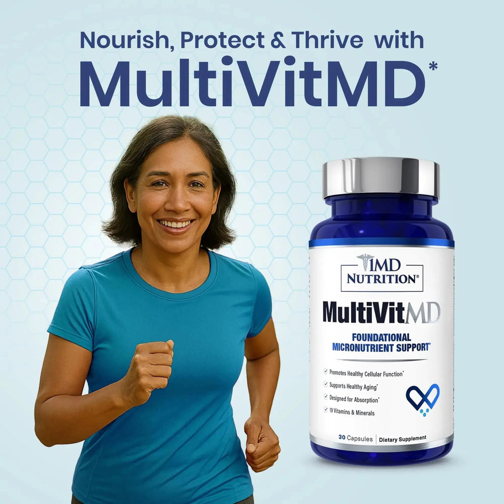 1MD Nutrition MultiVitMD Daily Multivitamin – 19 Essential Vitamins & Minerals for Adults Over 55 | Supports Healthy Aging, Heart, Brain, Bone, & Immune Health | 1MD Nutrition Au supplements