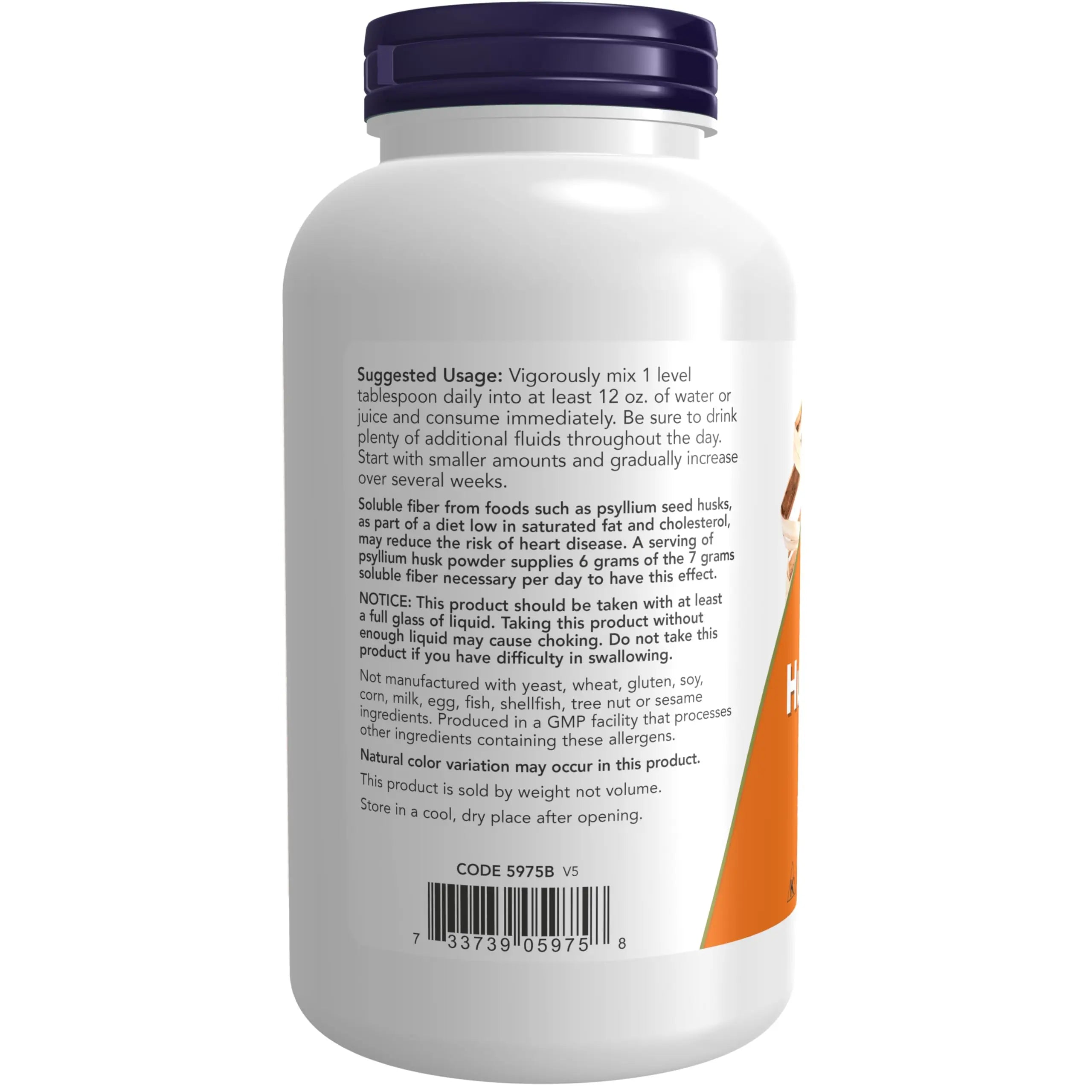 NOW Supplements, Psyllium Husk Powder, Non-GMO Project Verified, Soluble Fiber NOW Au supplements