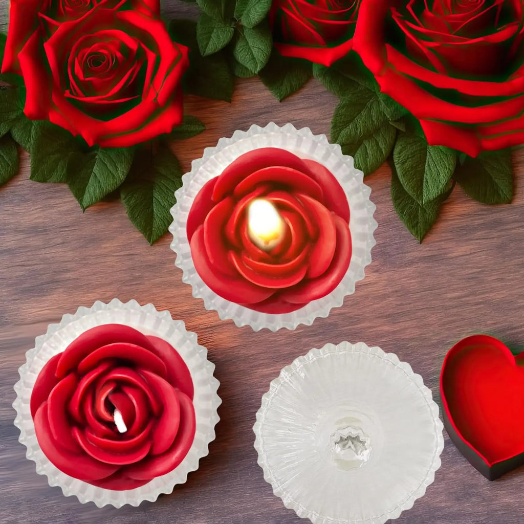 Red Rose Candle in Rippled Glass Jar for Valentine's Day Gifts, English Pear& Freesia Scented Candles Peytanger Au supplements
