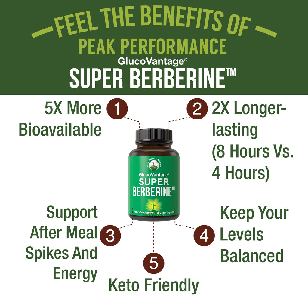 Dihydroberberine Super Berberine Supplement - GlucoVantage® 200mg Now 5X More Effective Than Regular Berberine HCL Powder Capsules. Metabolism Support Keto Friendly Plus Vegan Extract Pills Peak Performance Au supplements