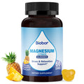 Biobor Potassium Magnesium Gummies, Magnesium Citrate & Potassium Citrate Supplements with Vitamin D3, B6 for Electrolyte Balance, Muscle, Leg Cramps, GMO Free Gluten Free (Pineapple,60 Count) Biobor Au supplements