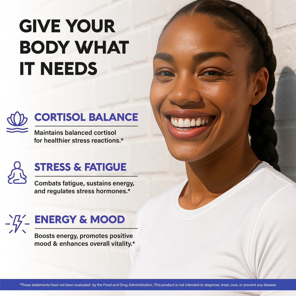 Cortisol Supplement for Women - Holy Basil | Ashwagandha | Rhodiola | L-Theanine - Plant-Based Hormone Balance - Mood, Focus & Sleep Support - Made in USA