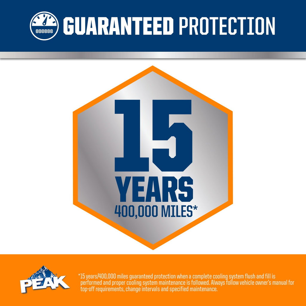 PEAK OET Extended Life Orange 50/50 Prediluted Antifreeze/Coolant for North American Vehicles, 1 Gal. PEAK Au supplements