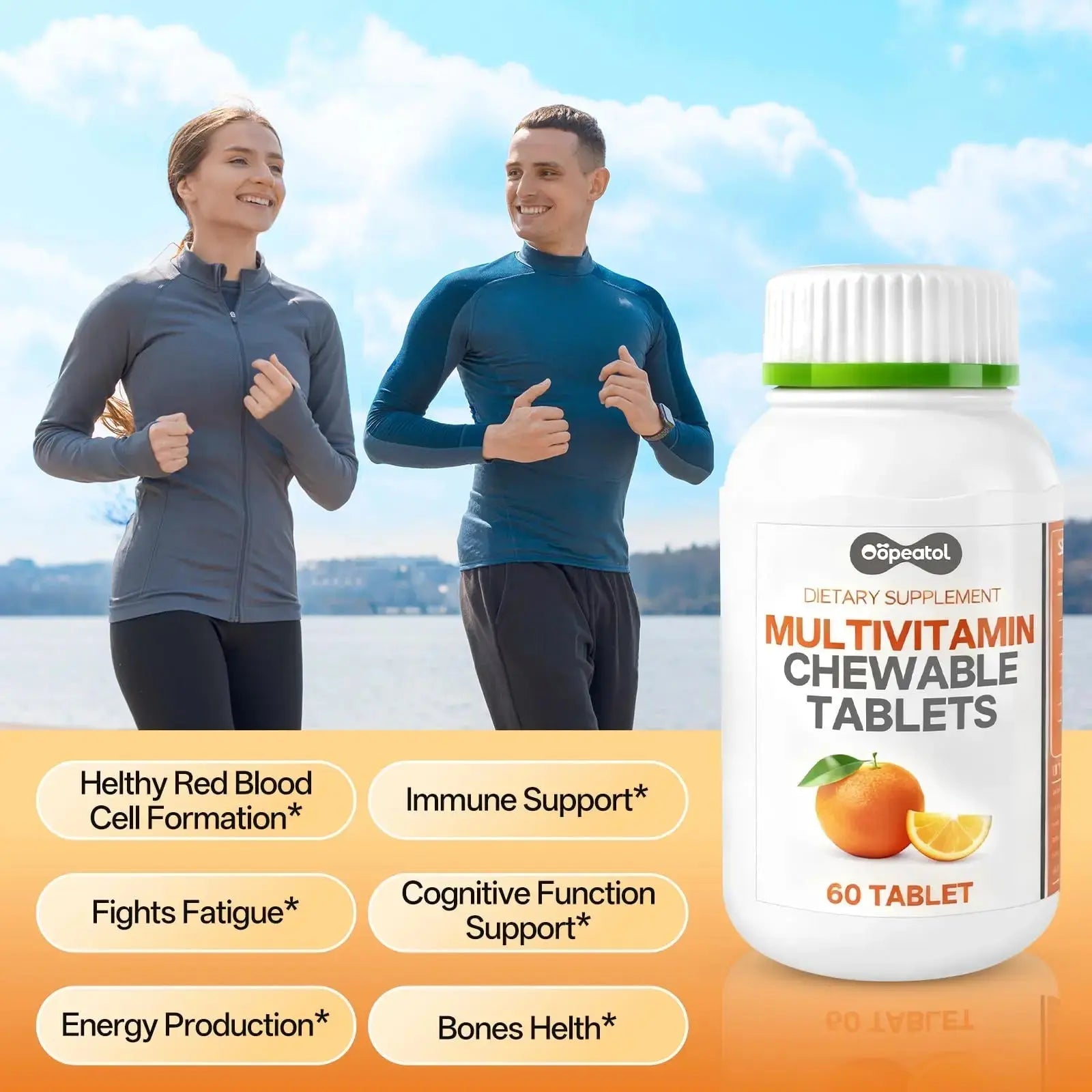 Oopeatol Multivitamin for Adults with Vitamin C, D3 & B Vitamins | Daily Increase Body Protection, Energy & Bone and Joint Equilibrium and Health | Oopeatol Au supplements