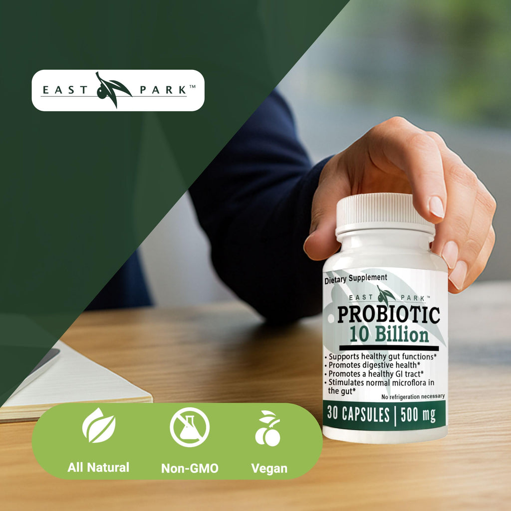 East Park Research d-Lenolate Probiotic Supplement | Probiotic 10 Billion CFUs Supports Gut & Digestive Health | Dietary Supplement Probiotics