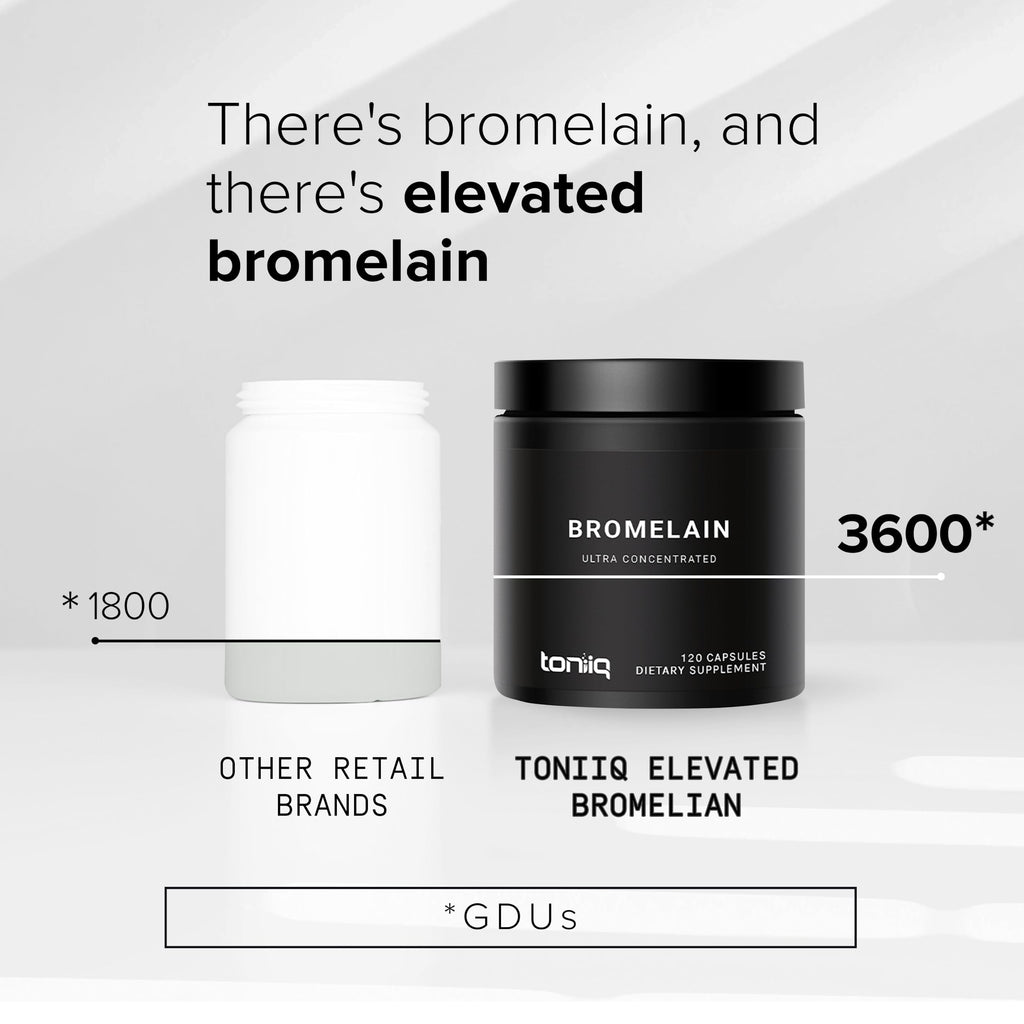 Ultra High Strength Bromelain 500mg - 3600 GDU/Gram - Highly Concentrated and Bioavailable - Third-Party Tested Formula - 120 Vegetarian Capsules - 120 Servings Per Container - Bromelain Supplement Toniiq Au supplements