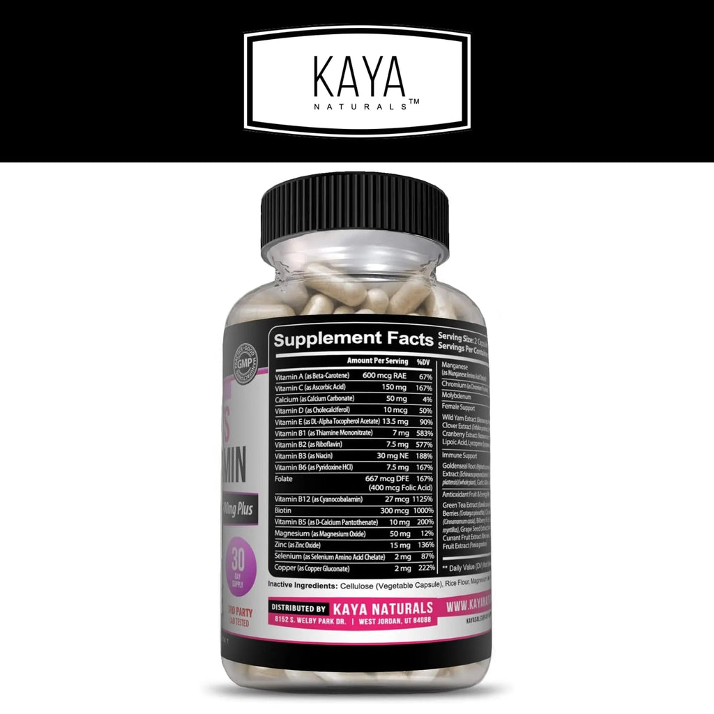 Kaya Naturals Women's Multivitamin, Overall Healthy Antioxidant, and Immune Support, Vitamins A, D, C, E, Biotin Kaya Naturals Au supplements