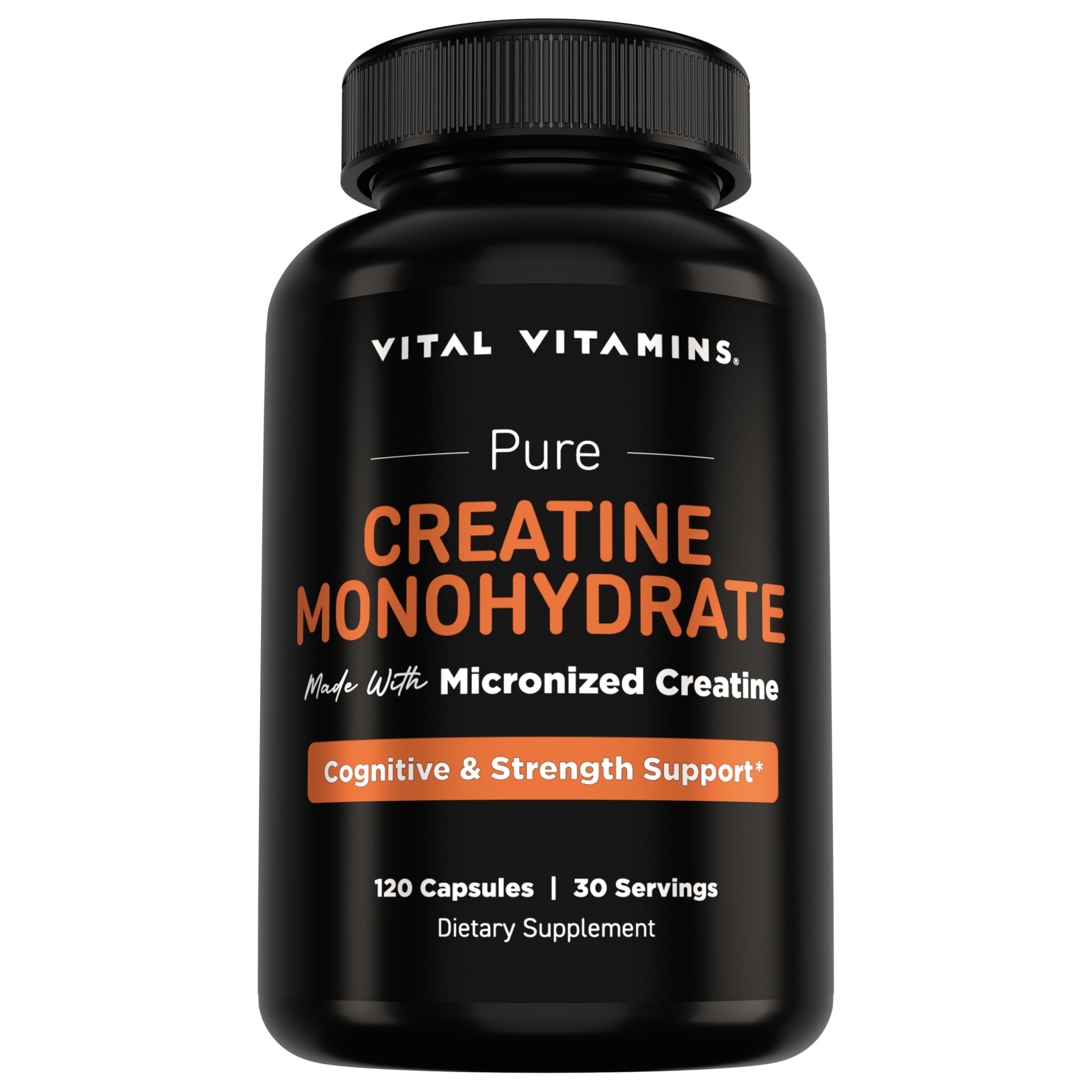 Vital Vitamins Creatine Monohydrate Pills for Women & Men - Micronized Creatine Capsules - Cognitive, Strength, Recovery Support - 3g (3000mg) per Serving - Vegan, Non-GMO, 120 Count Vital Vitamins Au supplements