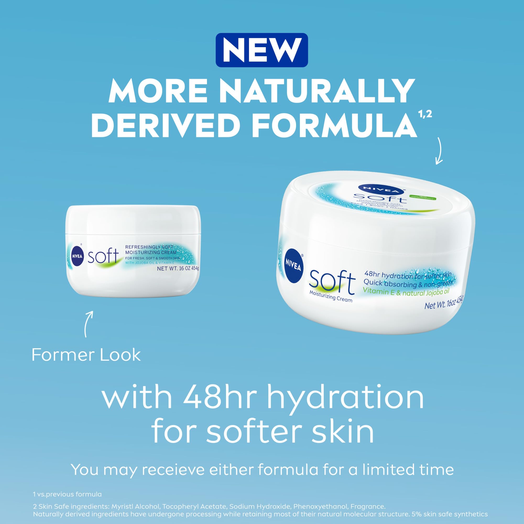 NIVEA Soft Refreshingly Soft Moisturizing Cream, Lightweight Body Moisturizer for Face, Body and Hands, Body Cream Enriched