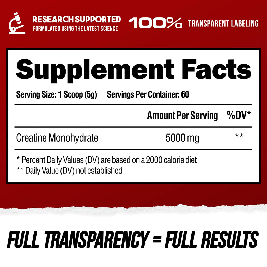 ALPHA LION Creatine Monohydrate Powder, 5000mg Per Serving (5g), Supports Muscle Strength, Power, Athletic Performance, Pure Creatina Monohydrata