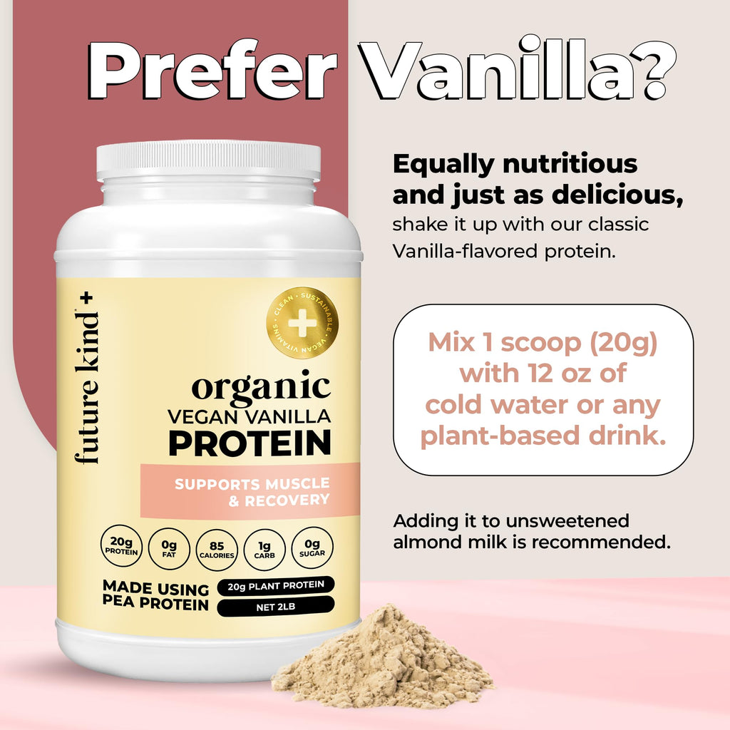 Future Kind Vegan Protein Powder, Chocolate, Pea Plant Protein for Lean Muscle with Iron & Fiber, Whey-Free, Sugar-Free, Soy-Free, Non-Dairy (34 Servings) Future Kind Au supplements