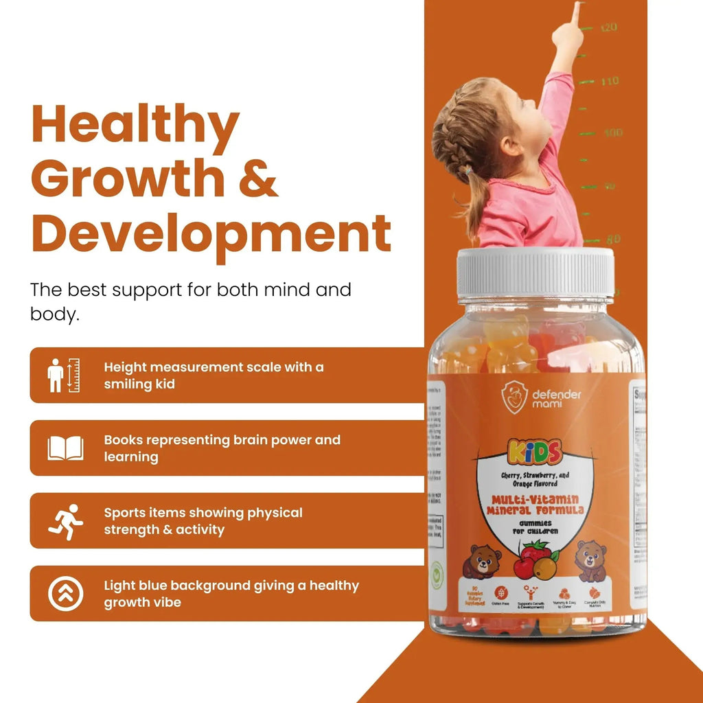 Defender Mami Kids Vitamin Gummies – Multivitamin & Mineral Formula, Non‑GMO · Gluten‑Free, 90 Count Chewables for Daily Immune Defender Mami Au supplements