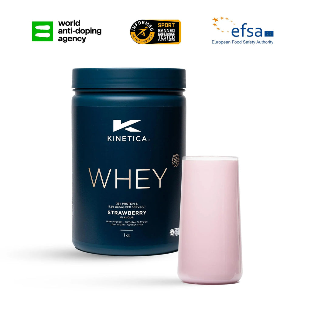 Kinetica Premium Whey Protein Powder | Grass Fed | Strawberry | 1kg | 33 Servings Kinetica Au supplements