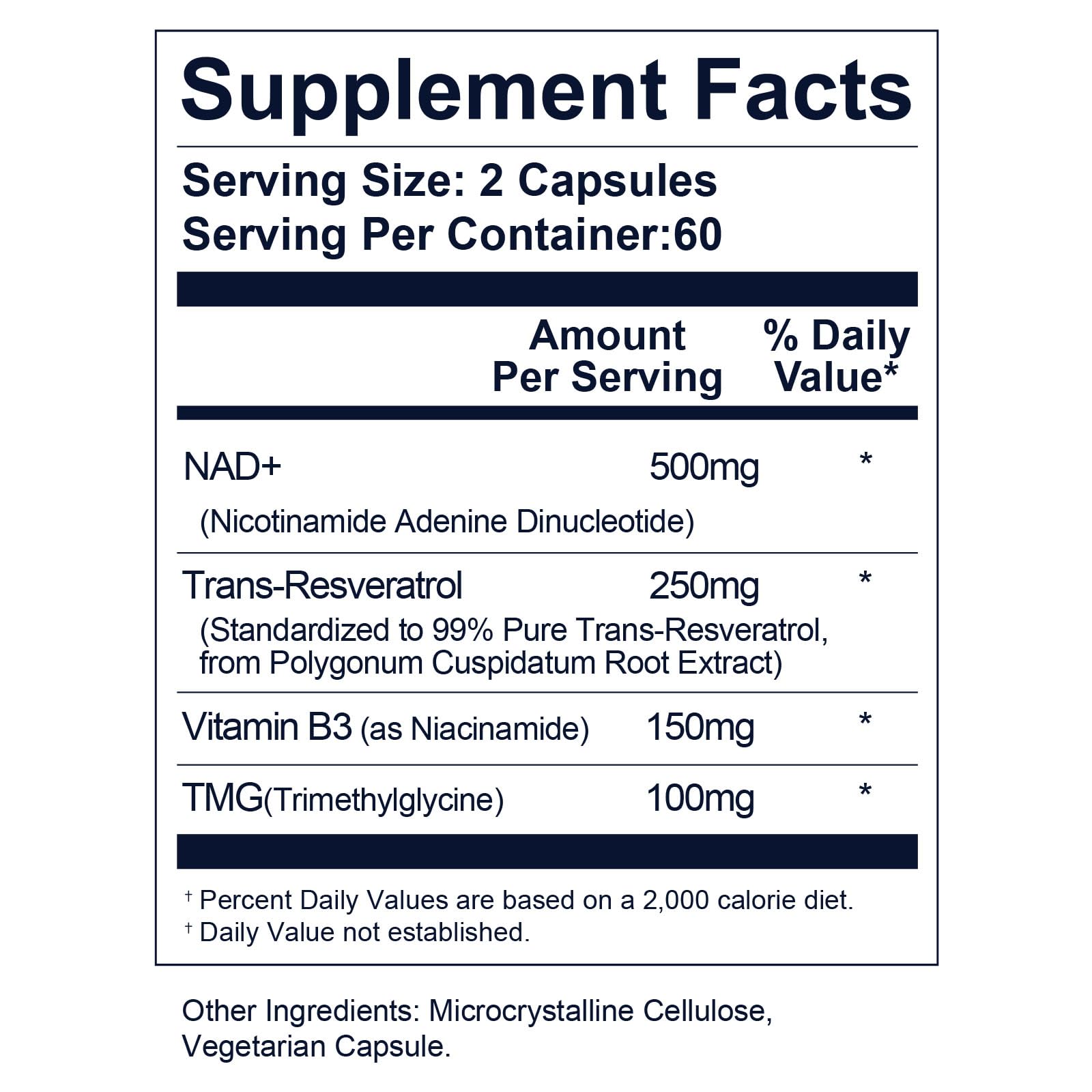 UltraViat NAD+ Supplement 1000mg, Premium NAD+ & Resveratrol Complex for Energy & Anti Aging - 120 Capsules UltraViat Au supplements