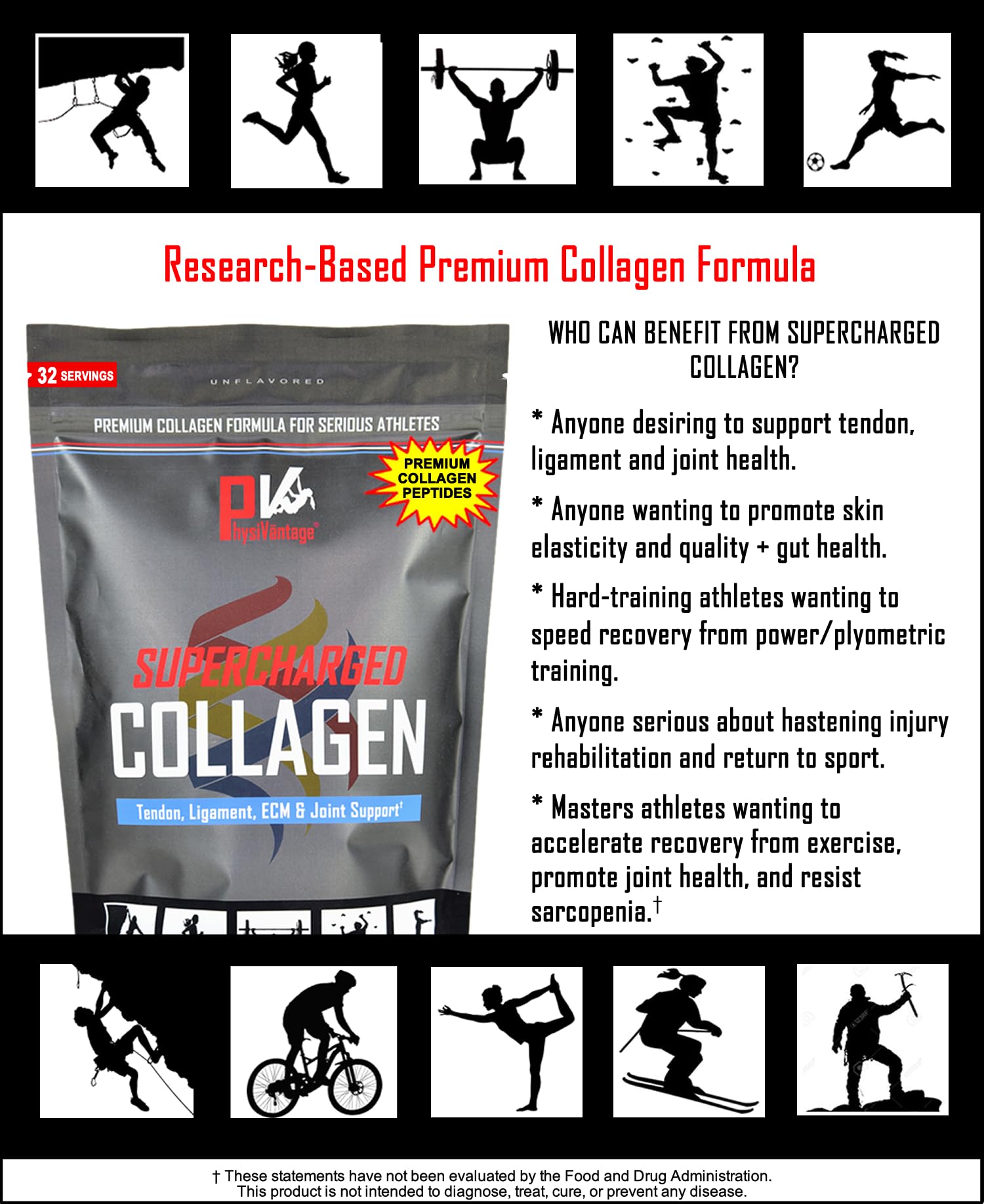 PhysiVantage Supercharged Collagen Peptides Powder - Hydrolyzed Collagen for Joint, Tendon, Ligament, & Skin Health Support - Peach Mango, Keto, Paleo, 16oz | Enhanced with Vitamin C, BCAAs, Grass-Fed PhysiVantage Au supplements