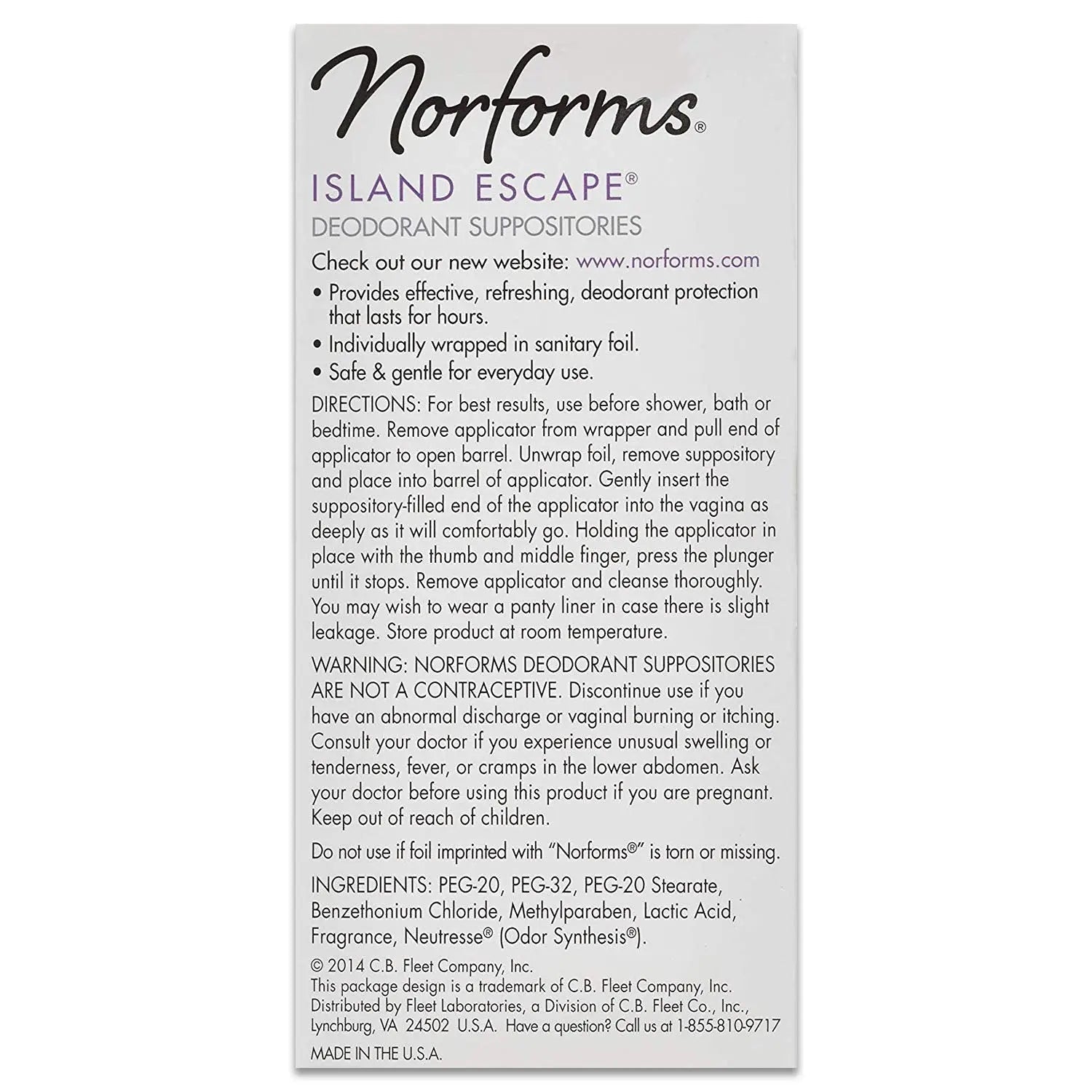 Norforms Feminine Deodorant Suppositories, Long Lasting Odor Control, Island Escape Scent, 12 Count Norforms Au supplements