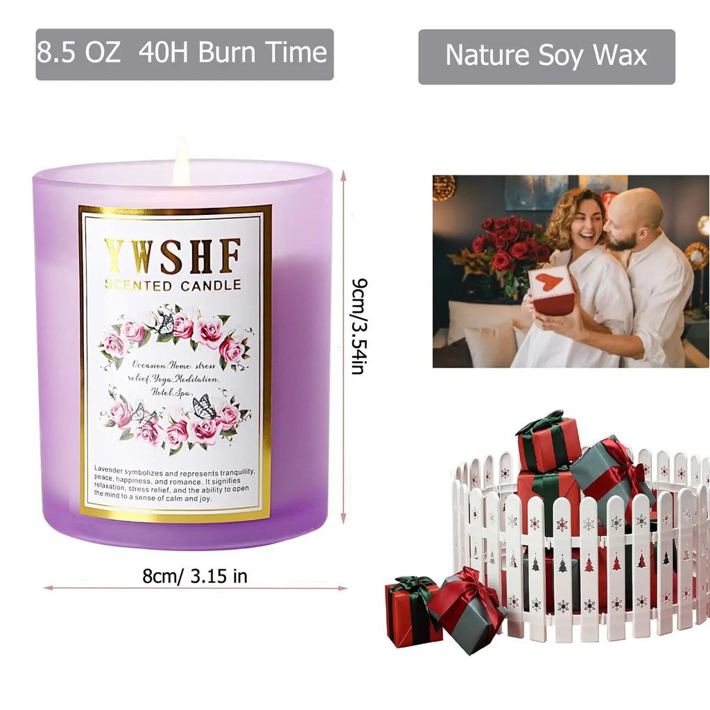 YWSHF Aromatherapy Candles,Scented Candle,Lavender Candle,8.5oz Stree Relief Candles Gift YWSHF Au supplements