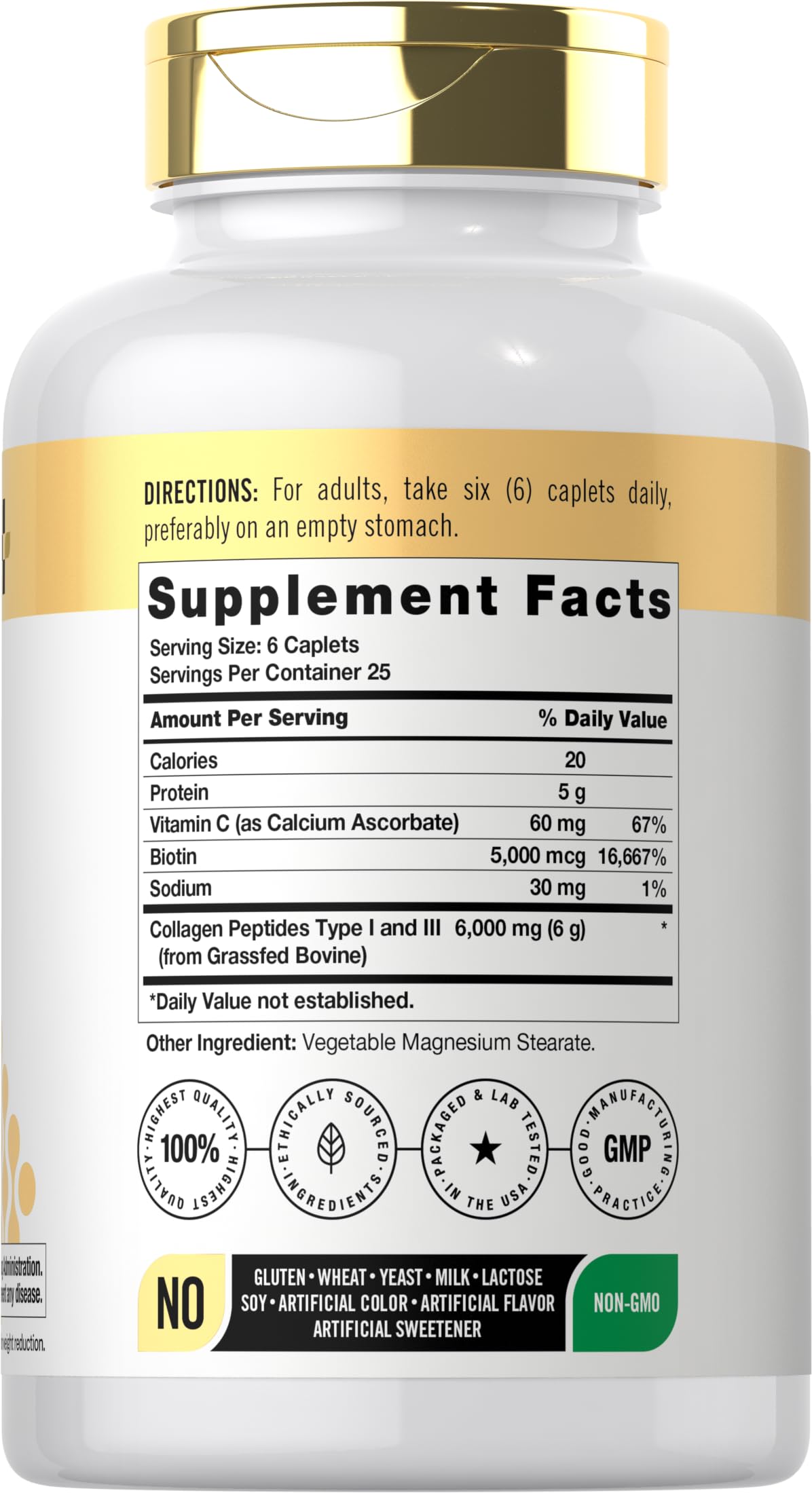 Doctor's Way Collagen Complex | 150 Caplets | with Vitamin C and Biotin | Non-GMO, Gluten Free Supplement